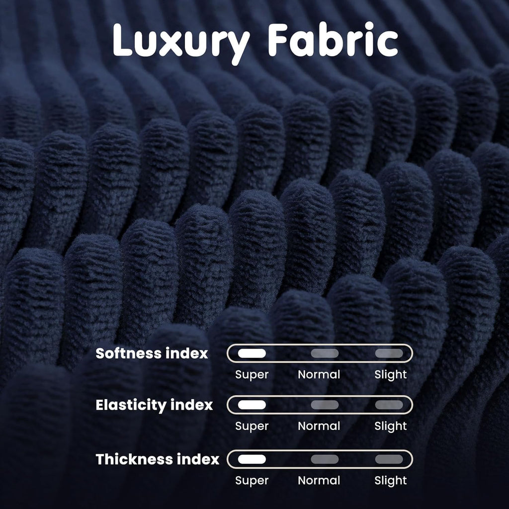 #001 Blue Corduroy Sofa Cover for Customer